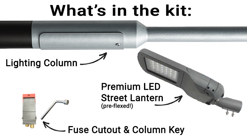 Premium 6 Metre LED Street Lighting Column Complete Kit