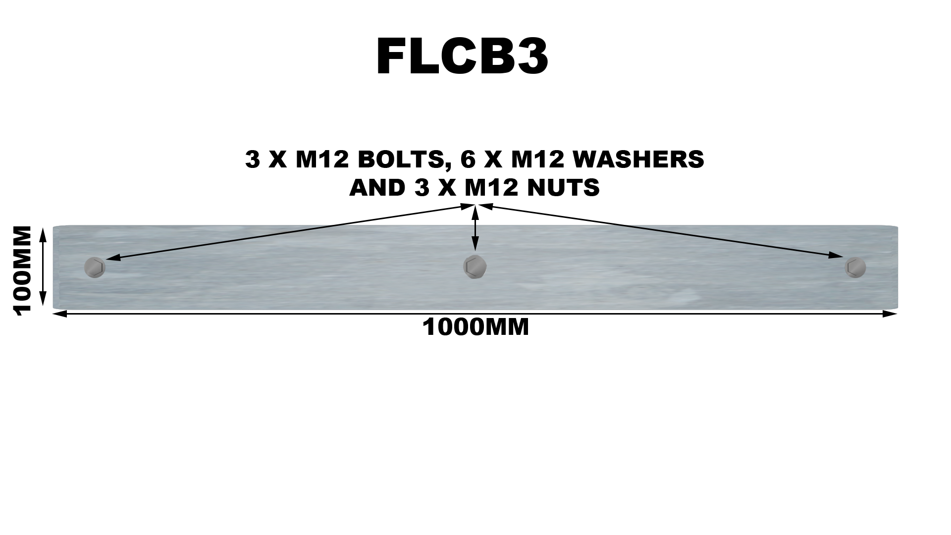 Triple Floodlight Column Bracket - Suitable for 3m to 12m Columns