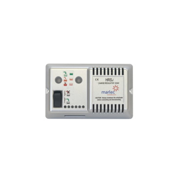 Marlec HRSi Charge Controller – Wind and solar hybrid regulator for 12V batteries, used with Rutland Windchargers and solar panels. Features LED indicators, fuse protection, and automatic battery charging control.
