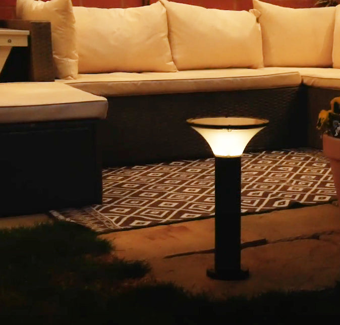 Helion 5W Round Solar Garden Bollard with Remote Control