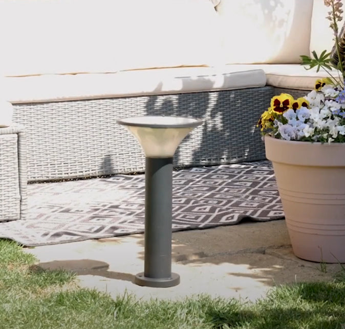Helion 5W Round Solar Garden Bollard with Remote Control
