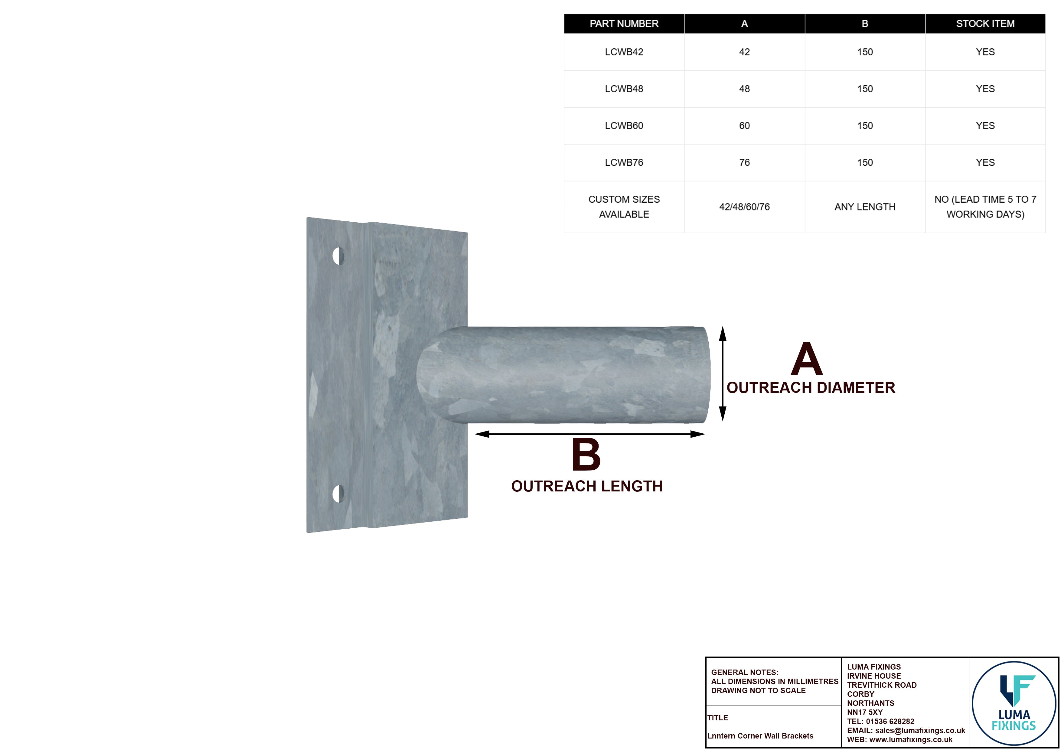 Lantern Corner Wall Bracket - Multiple Sizes Available