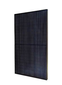 Angled view of the Viridian Solar PV16-335-G1-V3 335W black monocrystalline solar panel, designed for in-roof integration.