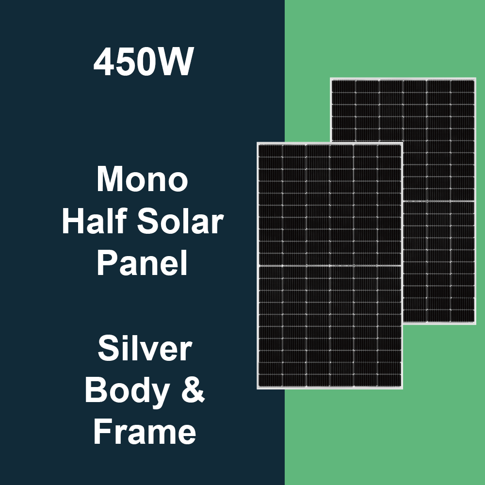 450W - Mono Solar Panel | Silver Body and Frame | 11 Panels