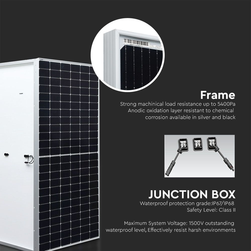 450W - Mono Solar Panel | Silver Body and Frame | 11 Panels