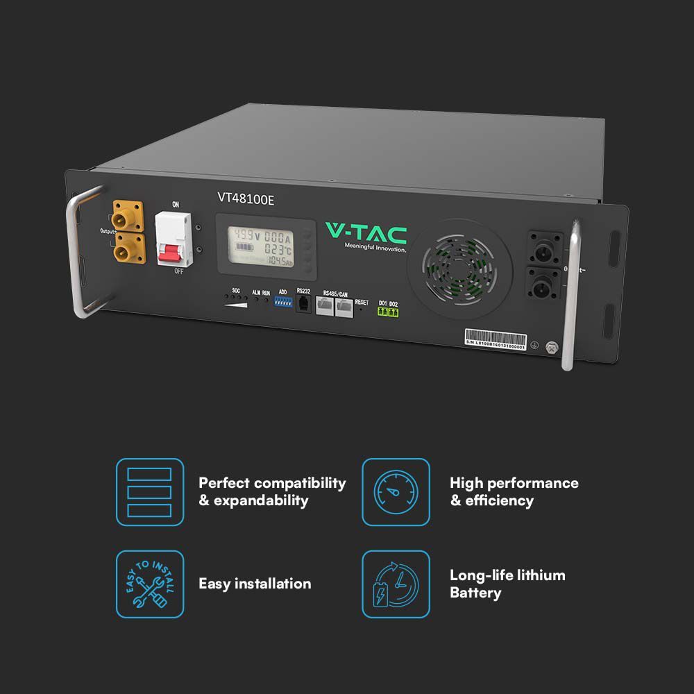 5.12kWh Rack Mounted Lithium Battery for Solar System - 5 Year Warranty