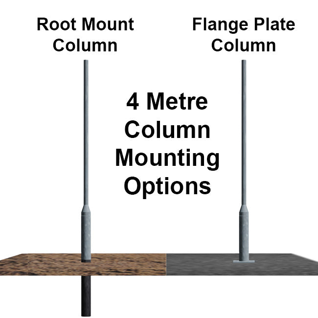 4m lighting column installation types – rooted vs flange plate mounting options