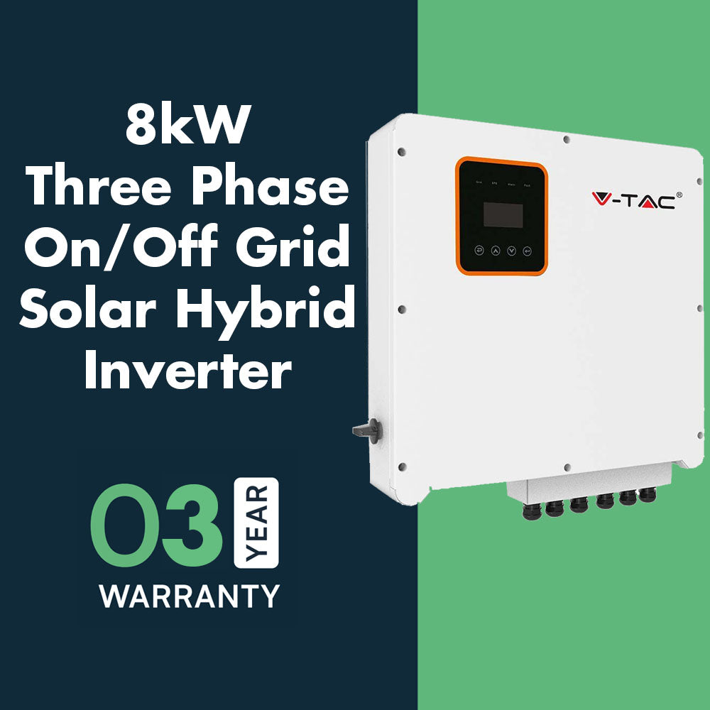 8kW Three Phase On/Off Grid Solar Inverter IP65 - 3 Year Warranty