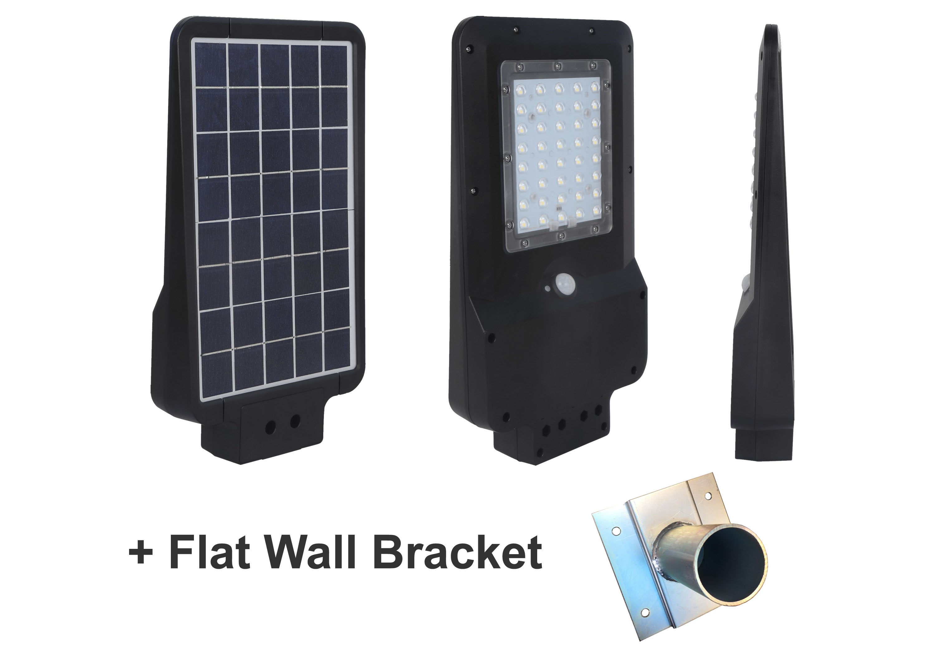 20W LED Solar Street Light Black 2,200 Lumens Daylight LED IP65