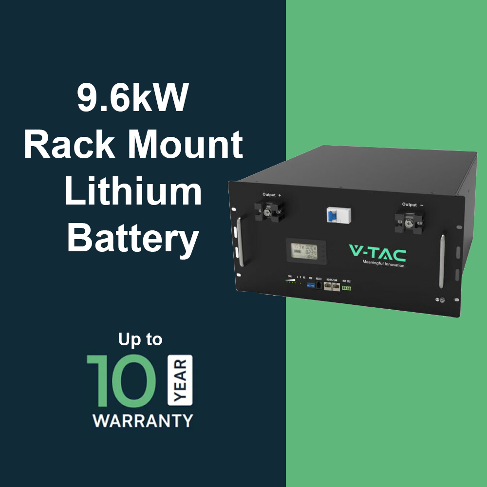 9.60kWh Rack Mounted Lithium Battery for Solar System - 5 Year Warranty