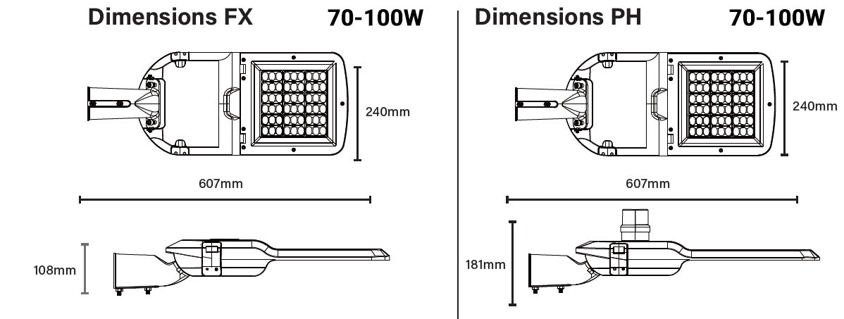 20W to 150W APOLLO Premium LED Street Lanterns IP66 - CCT - Wattage Selectable