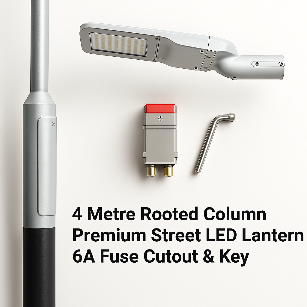 Premium 4 Metre LED Street Lighting Column Complete Kit