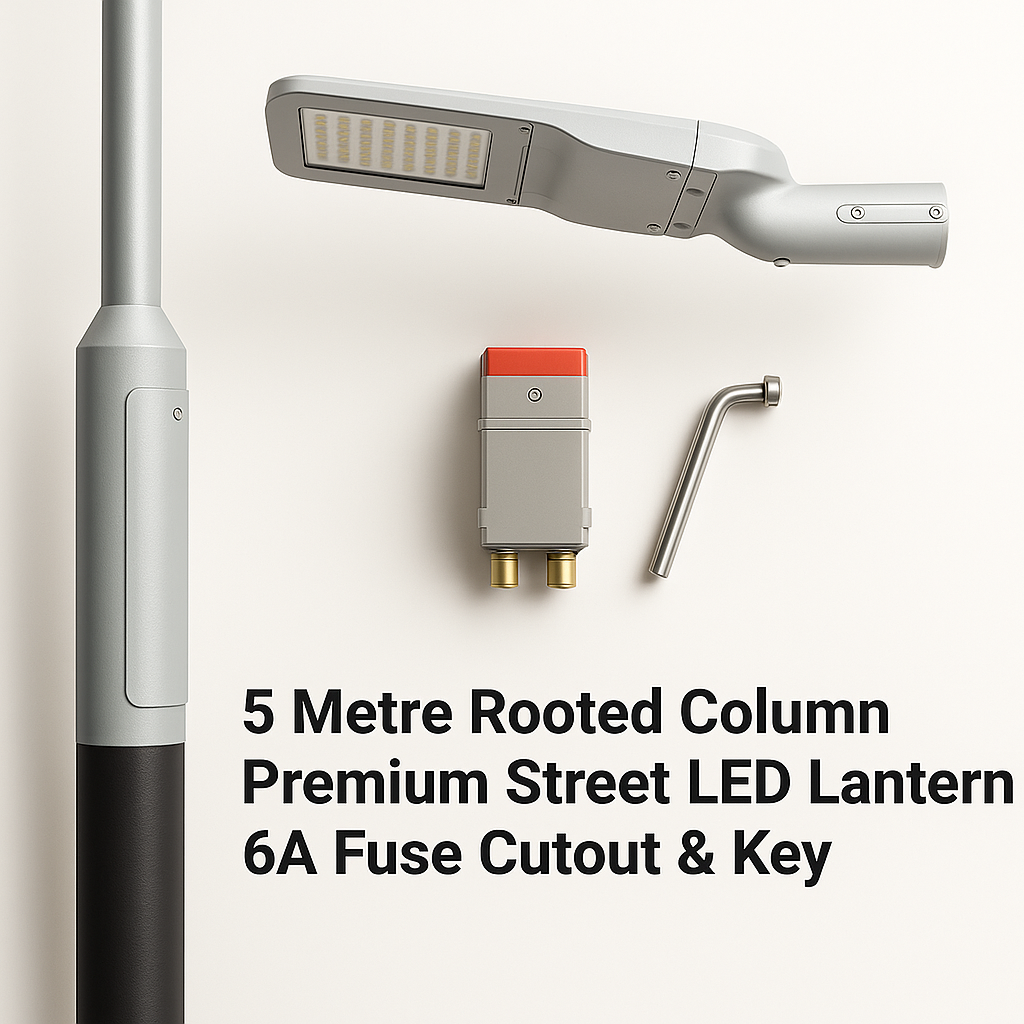Premium 5 Metre LED Street Lighting Column Complete Kit