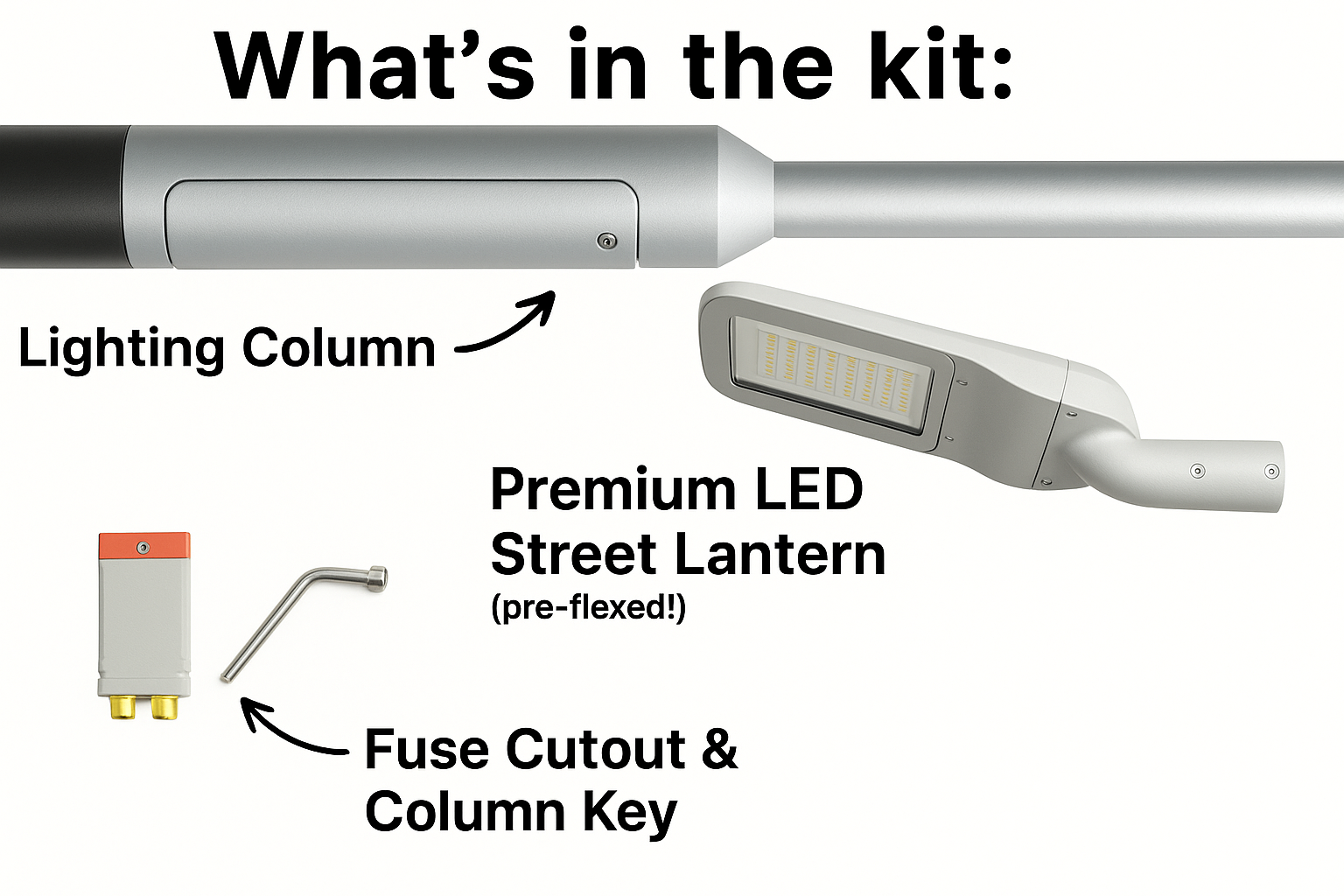 Premium 5 Metre LED Street Lighting Column Complete Kit