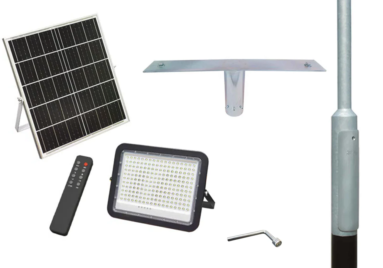 400W Solar LED Floodlight & Lighting Column Packages