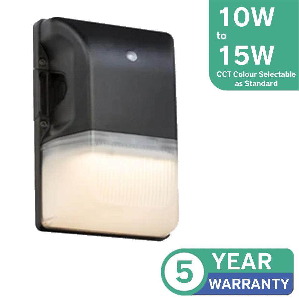 10W/15W Panther Mini Wall Pack With Photocell | Wattage and CCT Adjustable