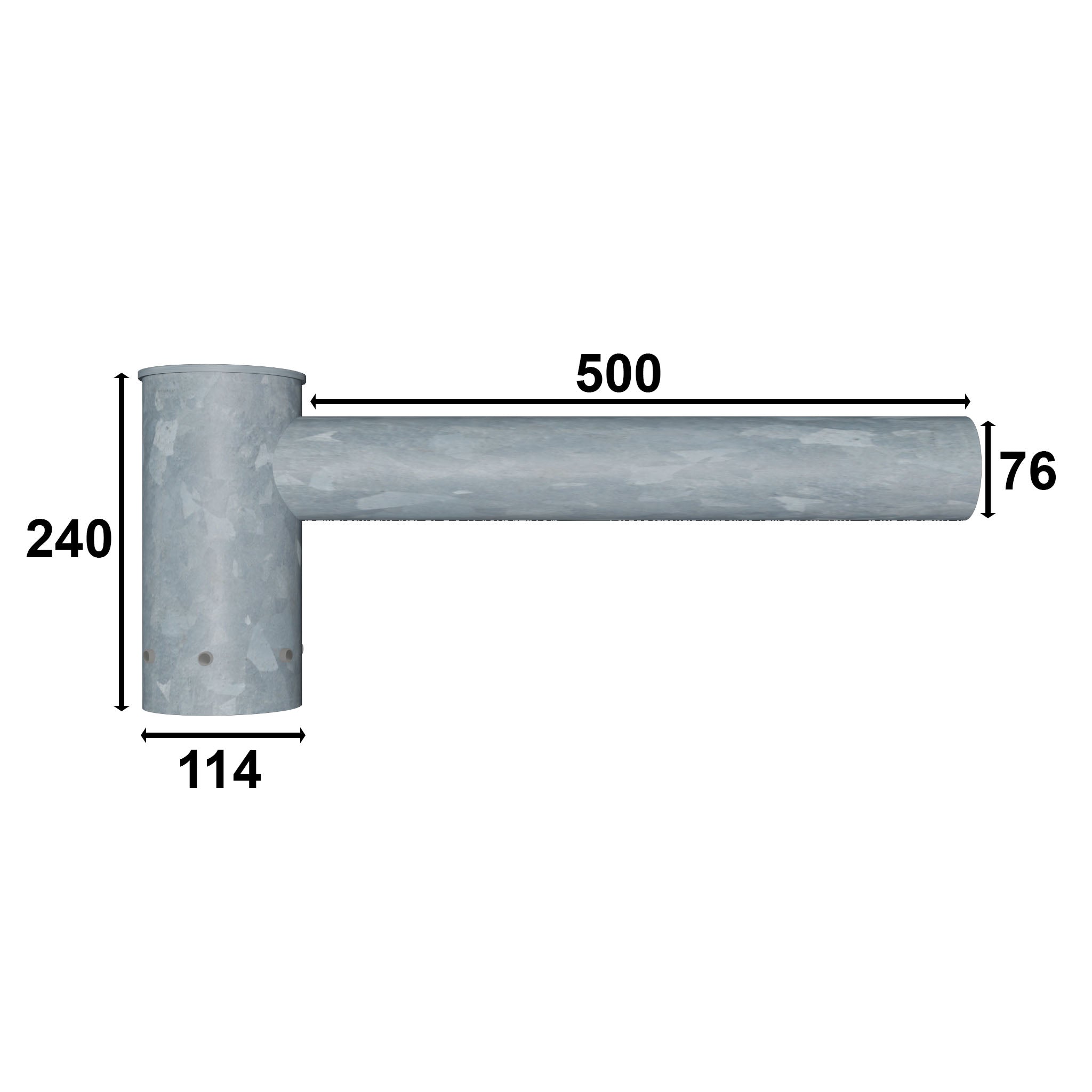 Single Outreach Arm Lantern Bracket - Suitable for 3m to 12m Columns