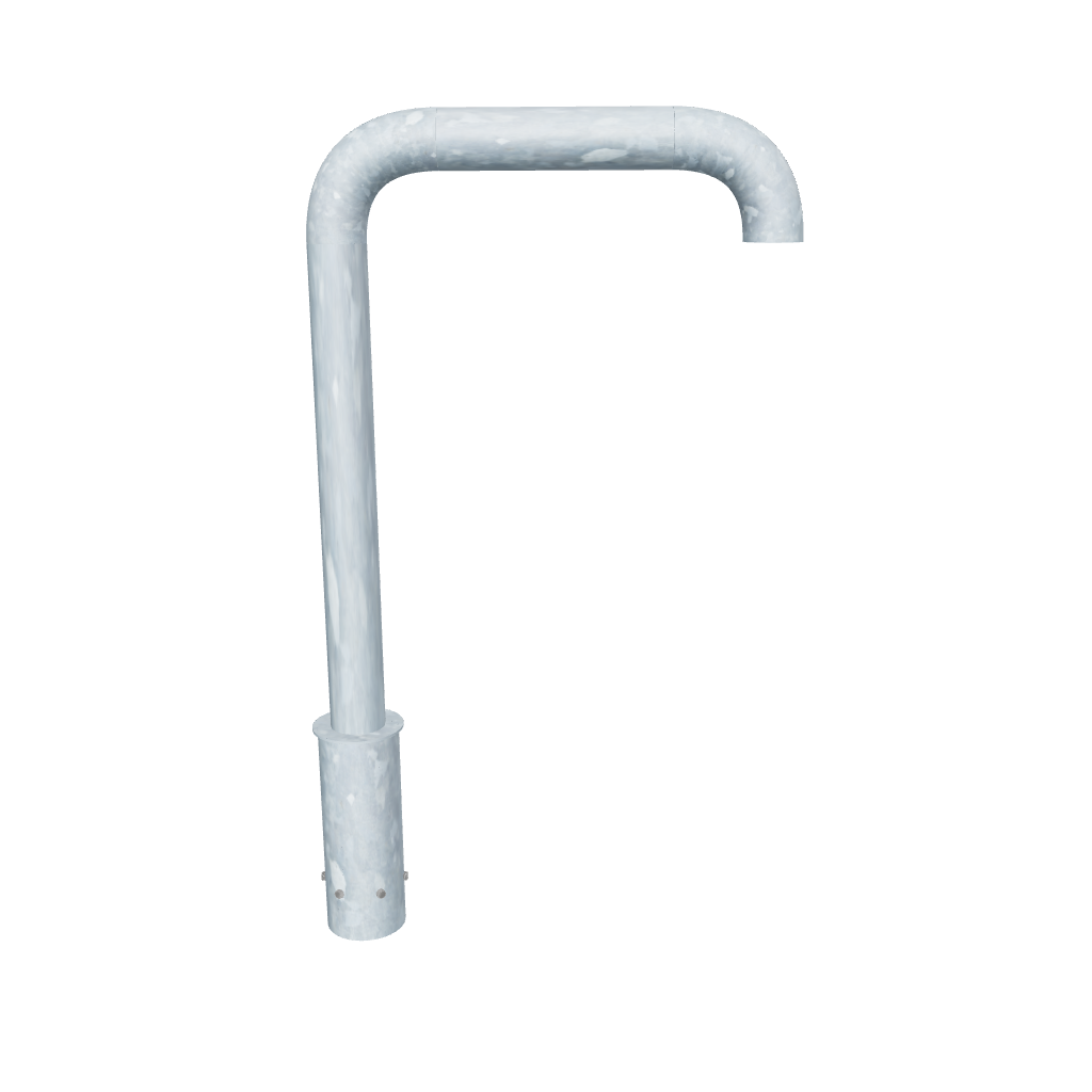 Hot-dipped galvanized swan-neck bracket for dome/PTZ CCTV on 3–12 m columns. Pre-drilled, cable-friendly, single, built for durability & easy install.