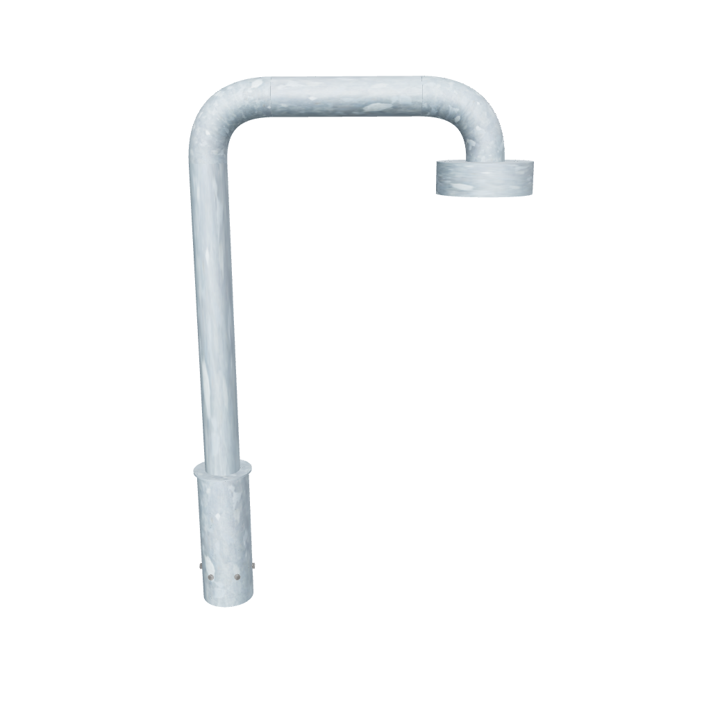 Hot-dipped galvanized swan-neck bracket for dome/PTZ CCTV on 3–12 m columns. Pre-drilled, cable-friendly, single, built for durability & easy install. Universal Mounting Plate