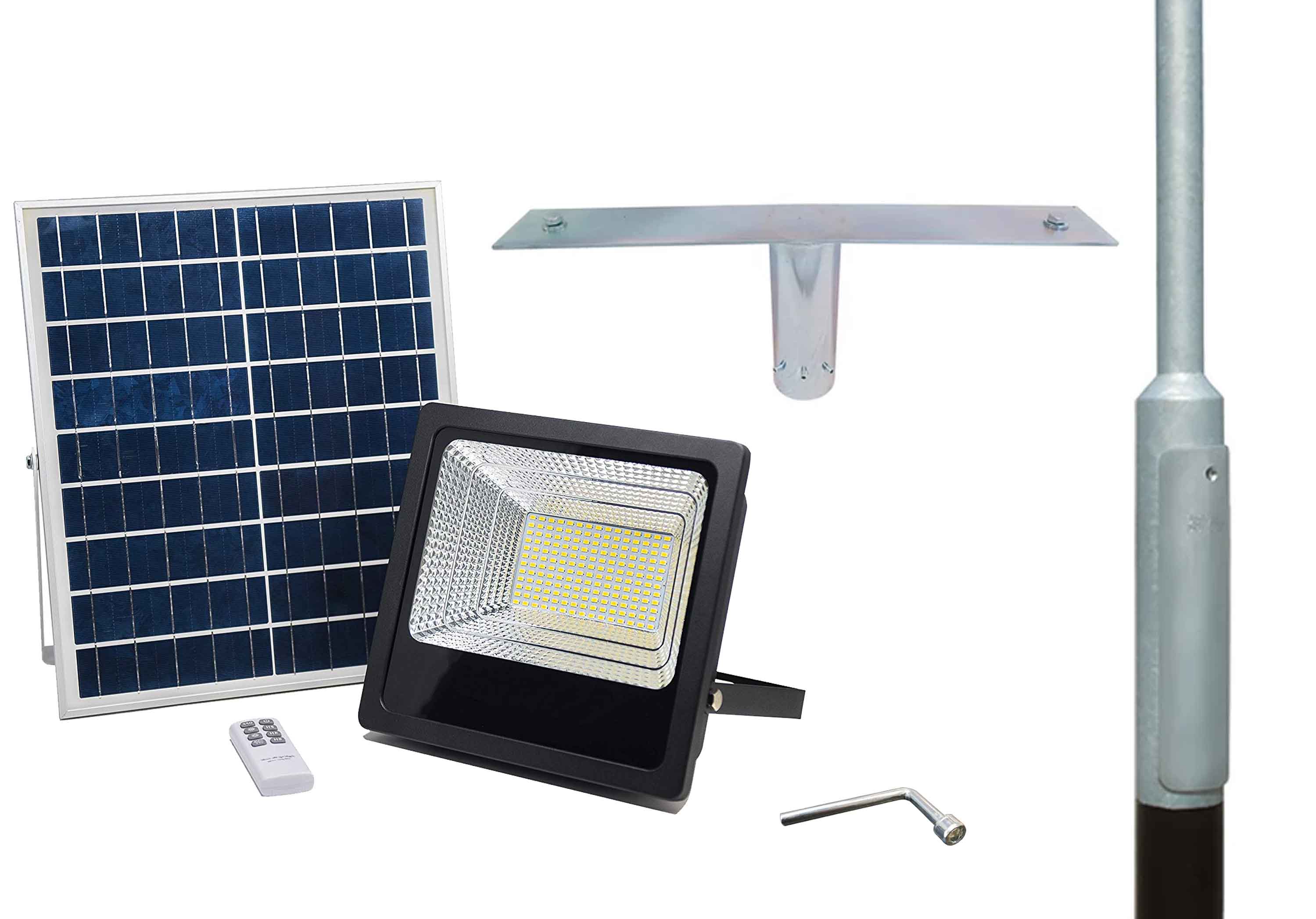 Solar powered flood light with deals remote